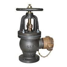 Marine Cast Iron Angle Hose Valve JS F7333B 5K/10K with Brass Couplings