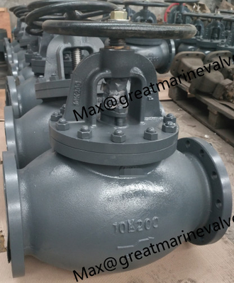 JIS F7307 MARINE CAST IRON ANGLE VALVE 10K 2&quot; to 14&quot;  DN50-DN450