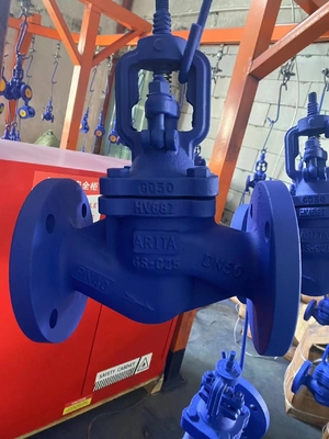 DIN GS-C25 Cast Iron globe valve (WJ41H)  DIN Standard GS-C25 Carbon Steel Flange RF Bellows Seal Globe Valve