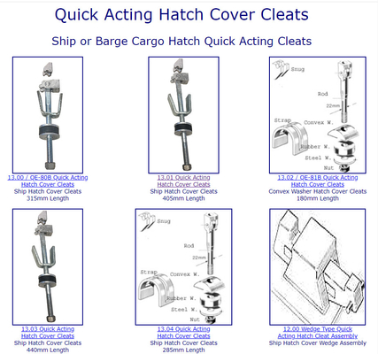 Quick Acting Hatch Cover Cleats Ship or Barge Cargo Hatch Quick Acting Cleats     13.00 / QE-80B Quick ActingHatch Cover